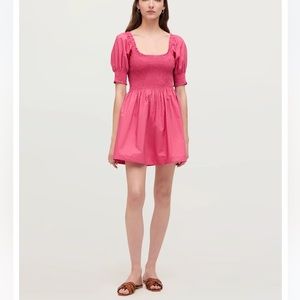 Hill House Home the Naia nap mini dress Lipstick Pink Cotton